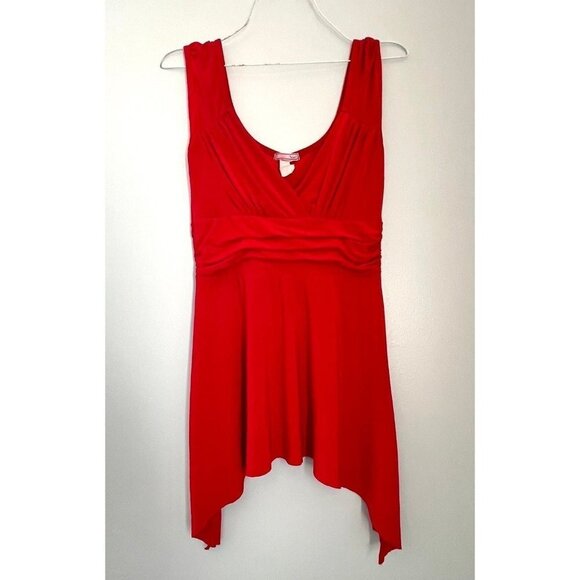 Vol.1 Tops - Vol. 1 - Womens Y2K Red Tunic Sz. SM